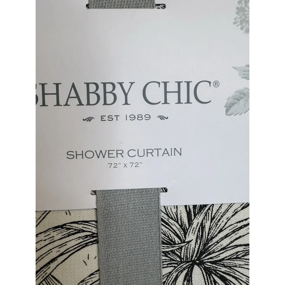 Shabby Chic Cloth Shower Curtain White Black Palms Cheetah Money Tropical72 X 72